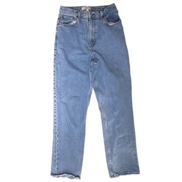 Abercrombie & Fitch Denim - Abercrombie & Fitch Black The 90s Straight Ultra High Rise Blue Jean 30/10 Retro